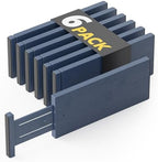 SpaceAid Bamboo Dresser Drawer Dividers 6 Pack, 4.65“ High Adjustable 12.5“-17” Drawer Organizers, Expandable Organization for Clothing, Clothes, Dressers, Navy Blue by SpaceAid