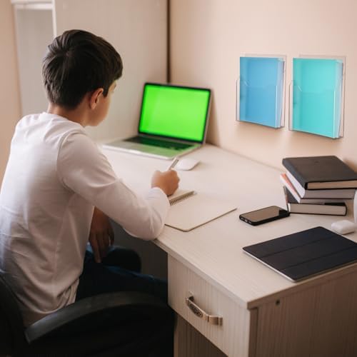 Feifeiya 2 Pcs Clear Acrylic File Holder Wall Mount, 12.6"x9.5"x2.4" - Image 6
