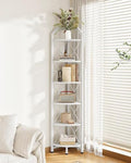 CHOEZON 6-Tier Industrial Corner Shelf, 71.2" Corner Storage Stand, Plant Stand Display Shelf, Corner Bookcase for Bedroom, Living Room, Home Office, White TCJ11WB by Choezon