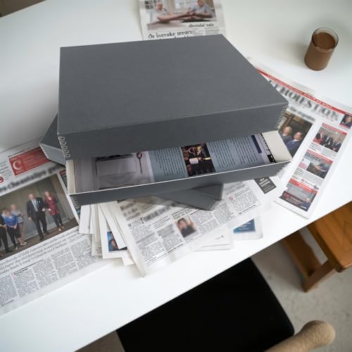 Lineco, Archival Newspaper Preservation Storage Box, 18''x13''x3'', Gray - Image 6