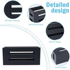Magazine File Holder, Standing Wooden Magazine Rack, Desk Folder Organizer for Office & Bathroom-Black - Image 2