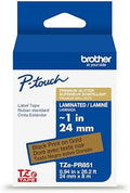 Brother Genuine P-Touch TZe, Black Print on Gold Label Tape (TZePR851), Premium Glitter Laminated,1in x 26.2ft (24mm x 8m) for Select P-Touch Label Makers, Powerful Lamination, for Crafting by Unknown