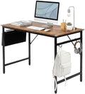 47 Inch Computer Desk for Home Office, Modern Writing Study Table Simple Modern Style for Bedroom Small Space, Large Work Desks with Side Bag and 2 Hooks for Home Work Study Writing by Unknown