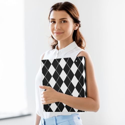 Black White Plaid 3 Ring Binder 1.5 Inch Binders Organizer with Clear Interior Pockets Binder for School Office Work 1 Pack - Image 5