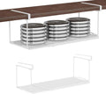 2 Pack Expandable Under Cabinet Shelf, Under Shelf Storage with 0.94 Inches Thick Clips for Kitchen Cupboard, Metal Hanging Under Desk Basket for Laundry Room, Shoe Rack by ROLIZOE