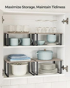 SONGMICS Cabinet Organizer Shelf, Set of 4 Spice Rack, Kitchen Storage - Image 4