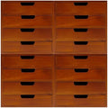 4-Pack Wooden Drawer Organizer Set, Stackable 4-Drawer Desktop Storage Cabinets in Modern Mahogany Wood - 16-Drawer Countertop Organizer for Office, Vanity, Home, and School (Wood Color) by Unknown