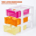 Stackable Desktop Organizer with 3 Drawers for Scrapbooking Storage - Image 4