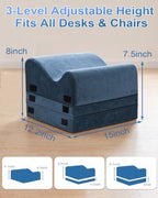 LOCKCURX Under Desk Foot Rest, 3-Level Adjustable Foot Stool (Blue) - Image 3