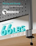 PEGZONE Clamp on Desk Shelf, 44" Desktop Shelving System, Black - Image 5