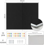 Large Cork Bulletin Board, 48 X 36 in Foldable Silver Aluminium Frame Noticeboard for Wall, 4'x 3' Large Wall Mounted Memo Notice Pin Board with 28 Push Pins for School, Home & Office (Black) - Image 3