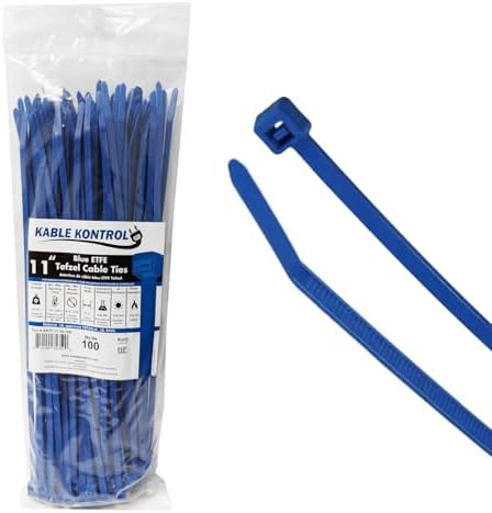 Kable Kontrol Tefzel Cable Ties ETFE, 11 Inch 100 Pcs, 50 Lbs Test, Blue by KABLEKONTROL%C2%AE