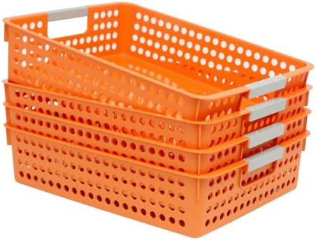 Soddeph A4 Paper Tray with Grip Handles, Plastic Book Basket - Image 4