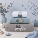 Peryiter 3 Pcs Fall Blue Pumpkin Hand Towels Set for Bathroom by Peryiter
