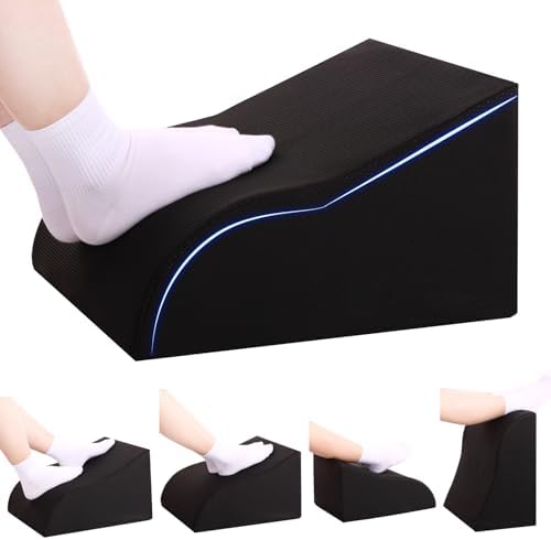Foot Rest for Under Desk at Work, Ergonomic Under Desk Footrest with Washable Cover for Office, Home & Gaming Leg Elevation Pillow Black by Unknown