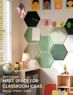 Fluxynara 12-Pack Hexagon Felt Bulletin Board Tiles, Sagewood-1 - Image 5