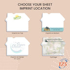 Personalized House Shaped Sticky Notes with Text or Logo, 25 Sheets Customized Memo Pads for Promo, Office, Home and School, Custom Pad Gifts Useful for Teacher, Staff, and Student Supplies 2,500 Qty - Image 3