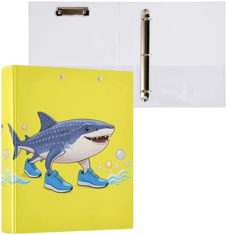 ALAZA Tralalero Tralala Meme Italian Brainrot Shark 6 3 Ring Binder 1.5 Inch Three Ring Office Binders w/clipboard & 3 Pockets, Hold 200 Sheets, 2 pcs - Image 3