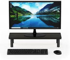 Pemberly Row Monitor Riser Stand, Espresso/Black Finish, Engineered Wood, Compact Design, No-Tools Assembly, Stable Elevated Support for Home Office Desk or Workstation - Image 4