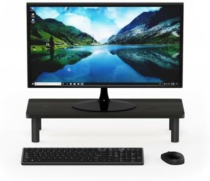 Pemberly Row Monitor Riser Stand, Espresso/Black Finish, Engineered Wood, Compact Design, No-Tools Assembly, Stable Elevated Support for Home Office Desk or Workstation - Image 4