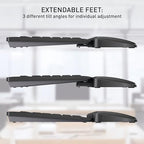 CHERRY PALMREST Ergo, Extra-Wide Ergonomic Wrist Rest, Compatible with Any Keyboard, Extendable Feet, 3 Different Tilt Angles, Comfortable, Non-Slip Bottom, Black - Image 3
