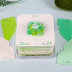 3D Memo Pad Time Piece Calendar 2027, 3D Tear-Off Art Desk Calendar 2027, Creative 3D Memo Pad Paper Art Tree House DIY Paper Carving Decoration (Tree House - Green) - Image 3