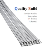 Metal Zip Tie Tool Kit: Heavy-Duty Stainless Steel Cable Tie Tensioner with 200PCS 11.8-Inch Self-Locking Metal Zip Ties for Fencing, Exhaust, Pipes & Industrial Repairs (200PCS+TOOL, SILVER) - Image 3