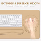 4 PCS Mouse Pad Desk Mat Protector, Keyboard Wrist Rest + Comfortable Mouse Pad Wrist Rest +Coaster, Large Gaming Mousepad for Computer Laptop, 35.4"X 15.7" Deskpad for Office Home I Sand Color - Image 4