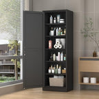 Ckzbx Metal Locker Tall Narrow Storage Cabinet, 67" H Locking Tool File Cabinets Snack Locker Organizer for School Classroom,Bedroom,Gym Home Office,Entryway and Hallway (20" W 1Door Black) - Image 2
