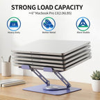 ALASHI Laptop Stand for Desk with 360° Rotating Base, Multi-Angle Adjustable Laptop Stands, Foldable Laptop Riser Compatible with 10 to 17 Inches PC Computer, Purple - Image 6