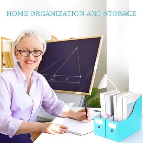 Geyee 50 Pcs Cardboard Magazine Holder Magazine File Holder, Teal - Image 4