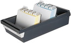 HAN 956-13, Card Filing Box A6 Landscape. Innovative, Attractive Design Holds 1,300 Cards, readjustable lid Supplied with Large Inscription Label, Black - Image 3