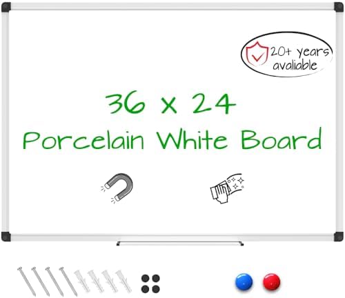 XBoard Porcelain Magnetic Dry Erase Board 36 x 24 Inches by XBoard