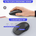 Wireless Mouse and Number Pad Combo - 22 Key USB Keypad and 3 Adjustable DPI Silent Mouse, 2.4GHz Ultra Slim & Portable Numeric Keypad and Mouse Set for Laptop, PC, Desktop, Notebook, One USB Receiver - Image 5