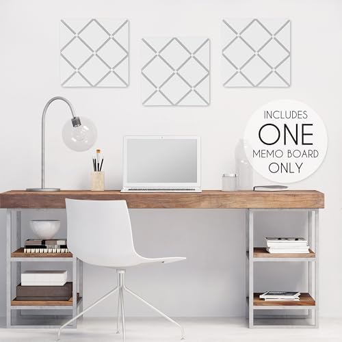 Sweet Jojo Designs White and Grey Boy, Girl, Unisex/Gender Neutral Fabric Bulletin Board Picture Memo Photo for Nursery Wall Bedroom Home Office Room Decor 13x13 Gray Classic Geometric for Hotel - Image 2