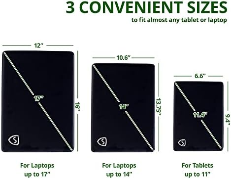 Shield Your Body - Laptop Lap Pad with SaferBody™, Anti Radiation Shield & Heat Shield Pad, EMF Blocker Laptop Pad for Up to 14in.Wide Device (13.8 x 10.7 inches), Jet Black PU Leather Color - Image 7
