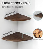 Corner Shelves, Floating Corner Shelf, Set of 2 10inch Solid Oak Wood Corner Wall Shelves, Round End with Wire Hole for Small Plant for Bedroom Kitchen, Living Room - Image 5