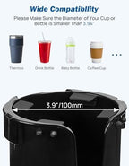 JOYTUTUS Wheelchair Cup Holder 2 Pack, 2-in-1 Walker Cup Holder with 6.4'' Storage Box, Drink Holder for Bottle with Handle, Fit for Wheelchair, Walker, Rollator, Stroller, Camper, Golf cart (Large) - Image 3