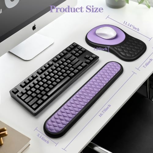 Wrist Rest for Computer Keyboard and Mouse Pad Set with Massage Design - Image 7