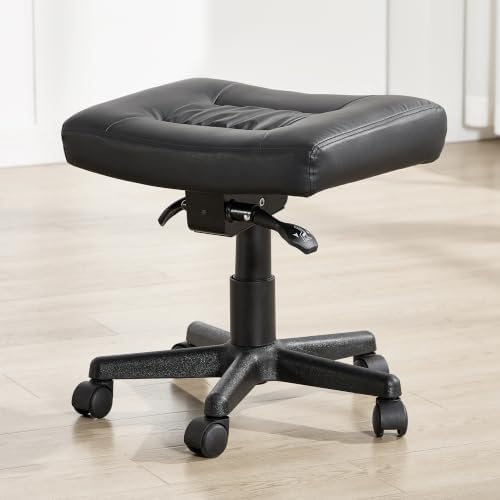 Adjustable Height and Tilt Adjustable Rolling Footrest Stool with Wheels by Home