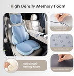 FLORICH 3 PCS Seat Cushion for Carseat Lumbar Support Pillow Car Neck Headrest Pillows Ultrathick Memory Foam Seat Pads Pressure Relief Back Cushion for Office Chair(Blue) - Image 3