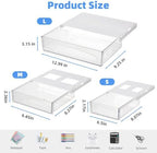 Under Desk Storage Slide Out Drawer Organizer,3 Pack Large & Medium & Small Hidden Under Desk Drawer Multi Space Holder for Pen Earphone Cosmetics Kitchenware Notebook Tape,LMS White - Image 3