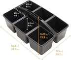 ECR4Kids 6-Compartment Large Plastic Caddy, Multipurpose Organization, Black, 6-Pack - Image 2