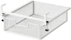 under Desk Drawer Basket Clamp on Container Saving Mesh Metal Desk Attachment File Holder Slide Out Organizer, White S by Unknown