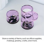 OfficeGoods 3-Tier Stackable Acrylic Holder, Purple with Silver Base - Image 3