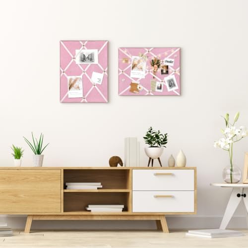 Flannel Fabric Pin Board with Criss-Cross Ribbons, 17x13 in - Image 2