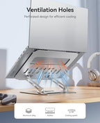 ORICO Adjustable Laptop Stand for Desk, 360° Rotating Base, ST12-Silver - Image 4