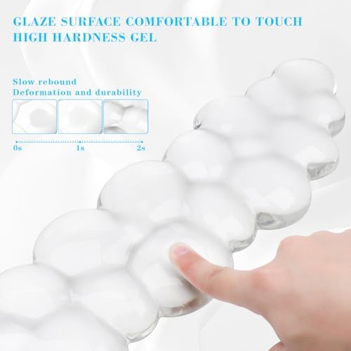 Gel Cloud Keyboard and Mouse Wrist Rest, Cute Wrist Support and Arm Support Rest for Typing Pain Relief，Suitable for Office/Computer/Laptop/Gaming Set-White - Image 4