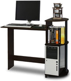 Furinno Compact Desk, 28.5" Wide Gaming Desk with Shelves, Computer Desk with Book Shelf, Office Desk for Home Office, Study Room, Dorm, Bedroom, Espresso by Furinno-FitsYourSpaceFitsYourBudget