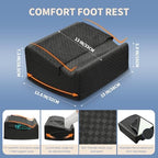 Under Desk Footrest with Rocking Base & Warming Cover, Black Check - Image 4